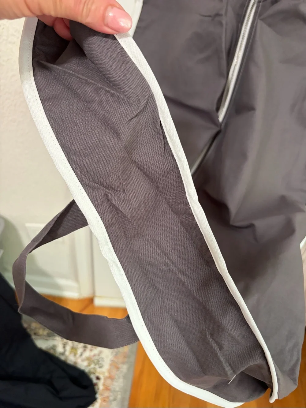 THOM BROWNE Garment Carrier Suit Bag gray Cotton With Logo + Velvet Hanger